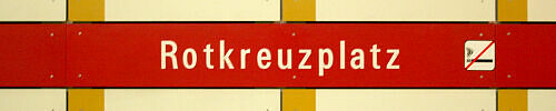 Stationsschild Rotkreuzplatz Stationsschild Rotkreuzplatz